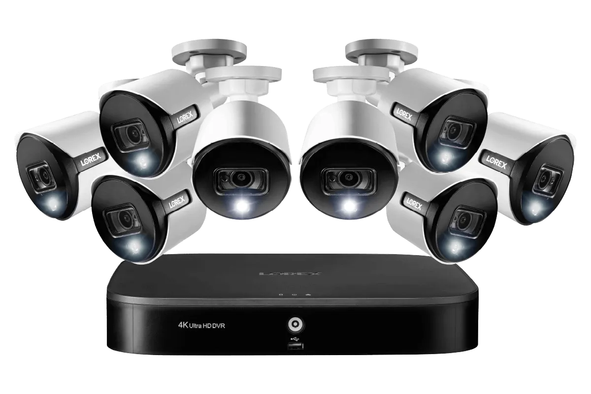 Smart 4K 8-channel 2TB DVR with 5MP Deterrence Bullet Cameras